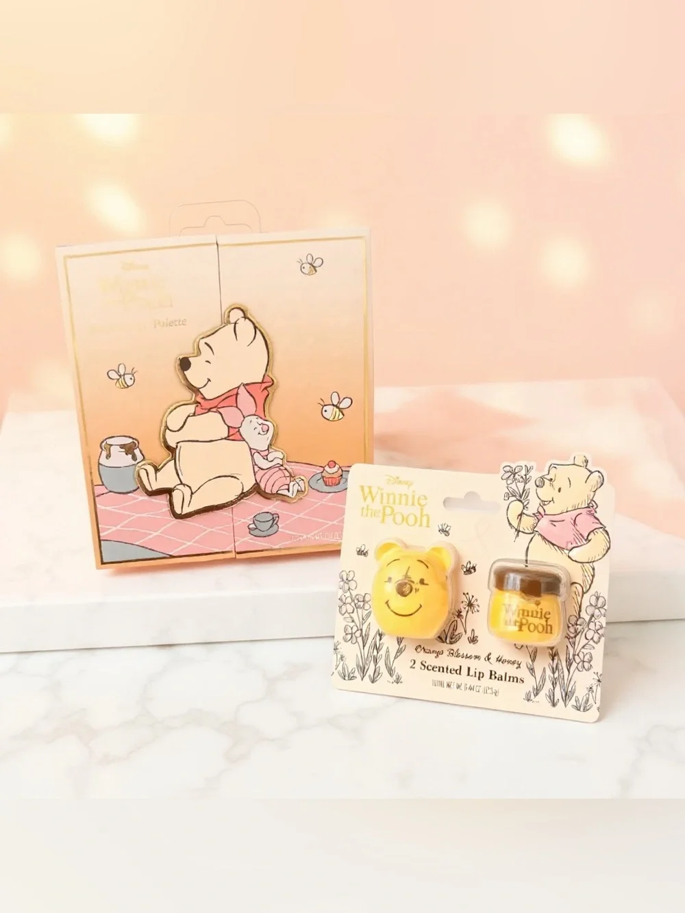 Disney Winnie the Pooh Eyeshadow Palette + 2 Lip Balms Beauty Set